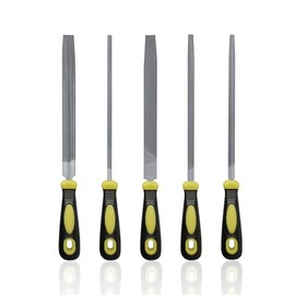 10" Machinists File Set for Pferd, 5 Piece Bastard Double Cut with Ergonomic Handles for Universal Finishing and Roughing ﻿