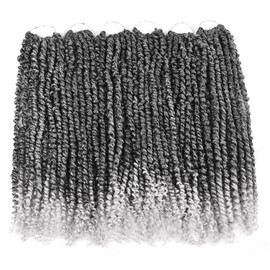 Silike 18 Inch Passion Twist Crochet Braid Synthetic Hair Extension Pre-Twisted Crochet Twisted Braids For Woman(18 inch, TGREY)