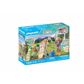 PLAYMOBIL PLAYMOBIL Horses of Waterfall 71639 Ellie & Pferd mit Kreppeisen, inklusive Haarschmuck für kreative Pferdefrisuren und Zwei echten Silikon-Armbändern, nachhaltiges Spielzeug für Kinder ab 5 Jahren