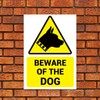 BEWARE OF THE DOG’ WARNING SIGN. TOUGH, DURABLE AND RUST-PROOF