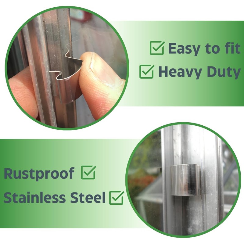 20 Stainless Steel Spring Greenhouse Glazing Clips Genuine Elite Greenhouses