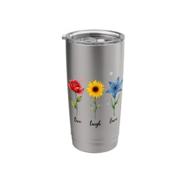 Live Laugh Love Flowers Stainless Steel Insulated Tumbler