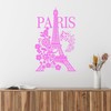 Vinyl Wall Decal Paris Eiffel Tower Romantic Musical Notes Flowers
