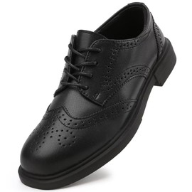 Women's Classic Oxfords - Elegant Lace Up Business Formal Wingtip Brogue Dress ShoesBlack US 8