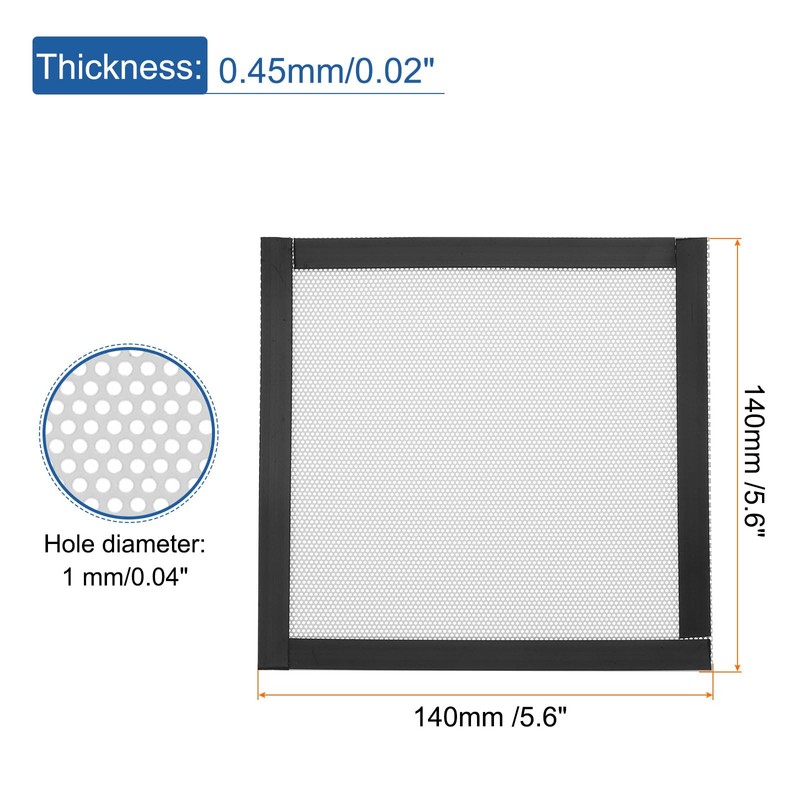 MECCANIXITY 5PCS PC Dust Filter, 140mmx140mm PVC Computer Case Cooler
