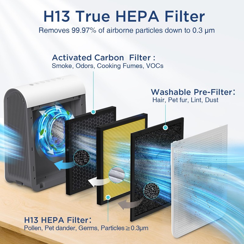 DBFIT AP-M1419 Pet Mode Genuine HEPA Washable Filter Replacement, H13