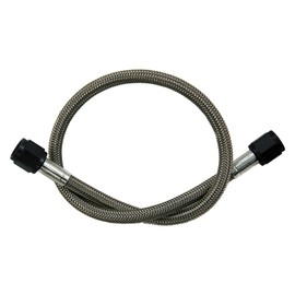 Nitrous Outlet 24" 4AN Stainless Braided Hose (Black Fittings)