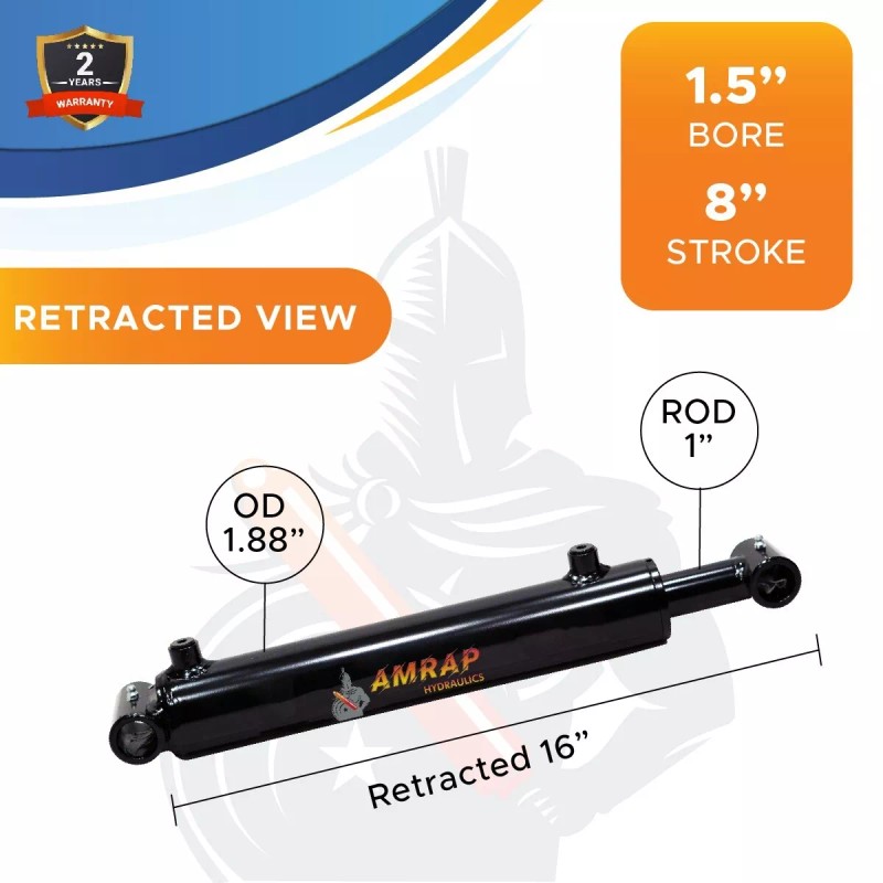 AMRAP Hydraulics 1.5x8 Hydraulic Cylinder 1.5" Bore 8" Stroke Double