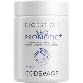 Codeage SBO Probiotics, 50 Billion CFUs Per Serving, Multi Strain Soil Based Organisms Blend and Organic Fermented Botanical Blend, Shelf-Stable, 90 Capsules
