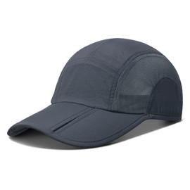 TAGVO Baseball Cap Men Women Quick Drying UV Protection Baseball Cap with Folding Brim Professional Breathable Lightweight Sports Running Cap Summer Baseball Cap for Golf Fishing Hiking, darkgray