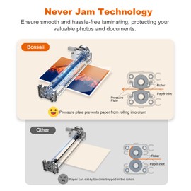 Bonsaii Laminator, 13 Inch 4-in-1 Thermal Laminator Machine with Never Jam Technology. Safe and Reliable Laminator with 40 Laminting Sheets for Home, Office, and Classroom Organization Supplies