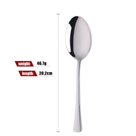 SUNSENGEUR 12-Piece Stainless Steel Dinner Spoons, Stainless Steel Dinner Spoons Set, Table Spoon Dessert Spoons for Home, Kitchen with Harley Pattern - 8 Inches, Silver