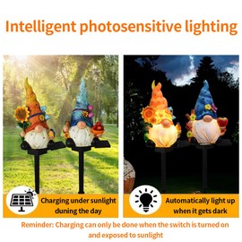 YZYOE 2 Packs of LED Solar Powered Dwarf elf Lights, Outdoor Atmosphere Decoration Lights, and 2 Cute Resin Dwarf elf Courtyard Landscape lamp.