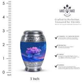 YATHABHISA Keepsake Urn, Small Keepsake Urns, Cremation Keepsake Urns, Urns for Human Ashes Adult Mall & Female, Funeral Urns Small 3''_Blue, Pink | Tree of Life Urn | urn for Ashes Adult Male Small