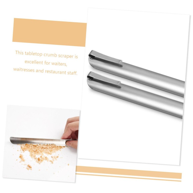 Ipetboom 2pcs Bread Crumbs Table Sweepers Kitchen Tool Stainless Steel