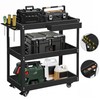 YITAHOME 3-Tier Tool Cart on Wheels, Rolling Metal Service Cart