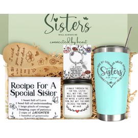 iAOVUEBY Sisters Gifts from Sister, Sister Birthday Gifts, Gift for Sisters in Law Adult Birthday, Mother Day, Christmas, Sis-ter Gift Baskets Ideas