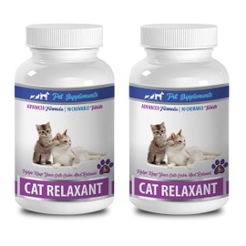 PET SUPPLEMENTS Calming Bites for Cats - CAT Relaxant - Keeps Cats Calm and Relaxed - CHEWABLE Treats - cat Relaxer - 2 Bottle (180 Chews)