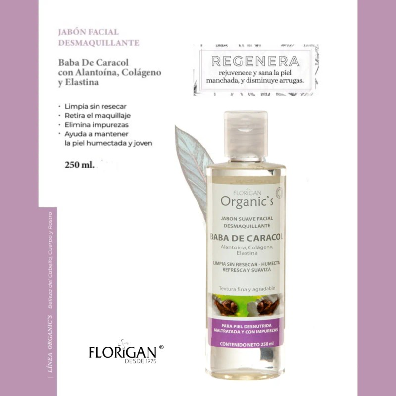 2 Pzas Jabón Facial Desmaquillante Baba De Caracol 250ml