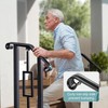 LMRSTOO Black Handrails for Outdoor Steps, Heavy Duty Double Post