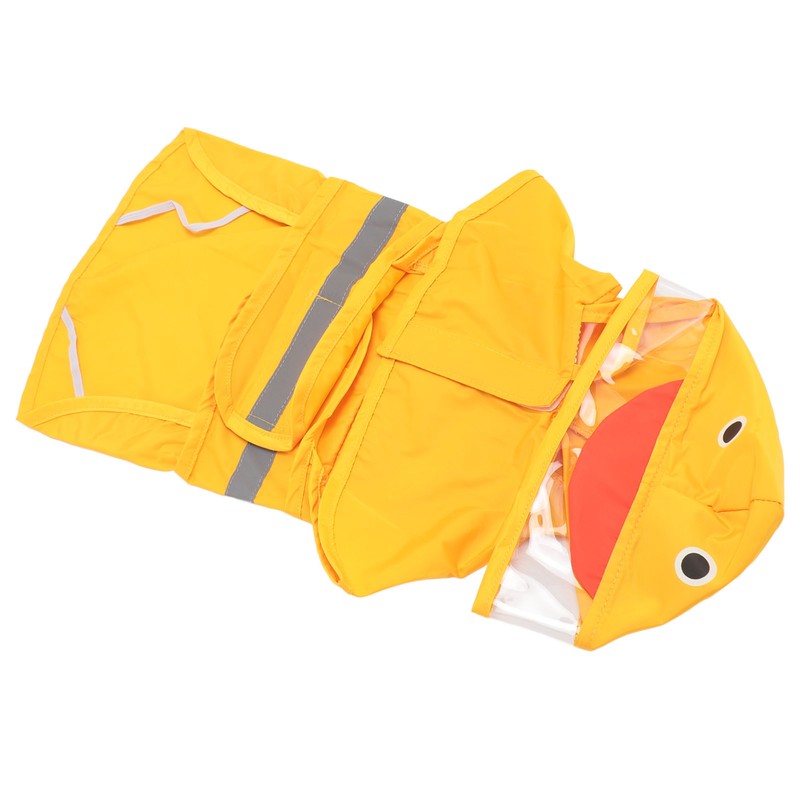 Dog Raincoat Waterproof Transparent PVC Brim Adjustable Hooded Dog Rain