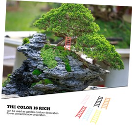 Abaodam 14pc Mini Ladder Ornaments Stylish Mini House Decor Desktop Ladders Decorations Home Decoration Random Color