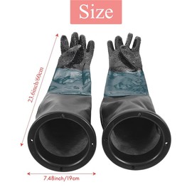 Liseng Sandblasting Gloves for Sandblasting Cabins, 60 cm with O-Rings Sandblasting Cabin, Sandblasting Sand Rubber Gloves, Black, High Quality and Durable