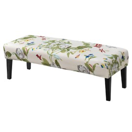SearchI Dining Bench Cover, Stretch Washable Long Bench Seat Covers, Rectangle Dining Table Bench Slipover for Dining Room, Living Room, Kitchen(Beige Flower)