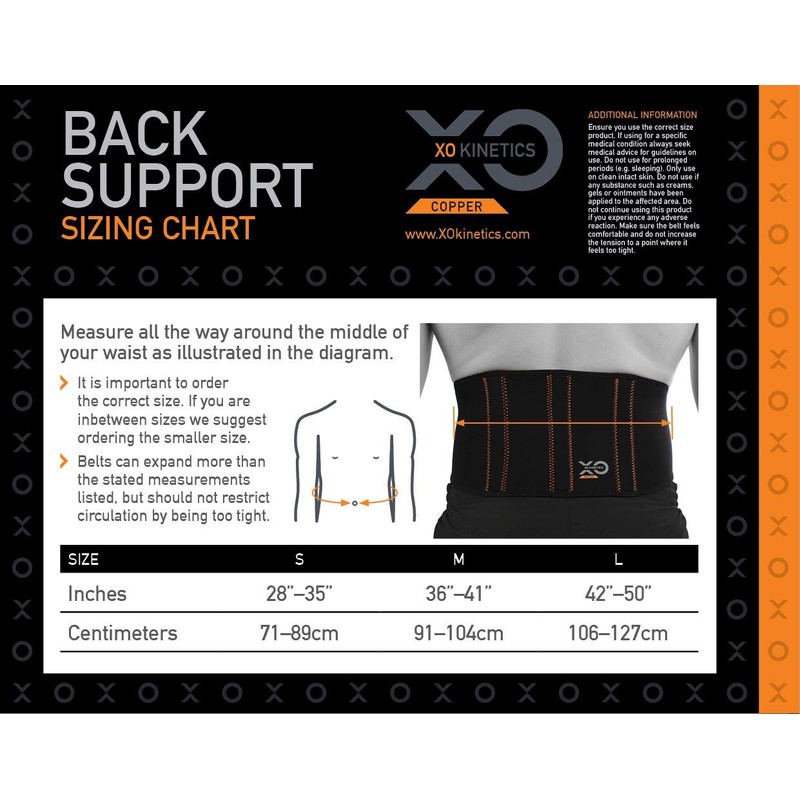 XO Kinetics - Premium Back Support Belt, Lower Back Brace