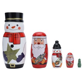 LiebeWH Russian Doll, Christmas Nesting Dolls, Christmas Decorations Attractive Decorative Beautiful Exquisite Festive Feeling for Home for Indoor