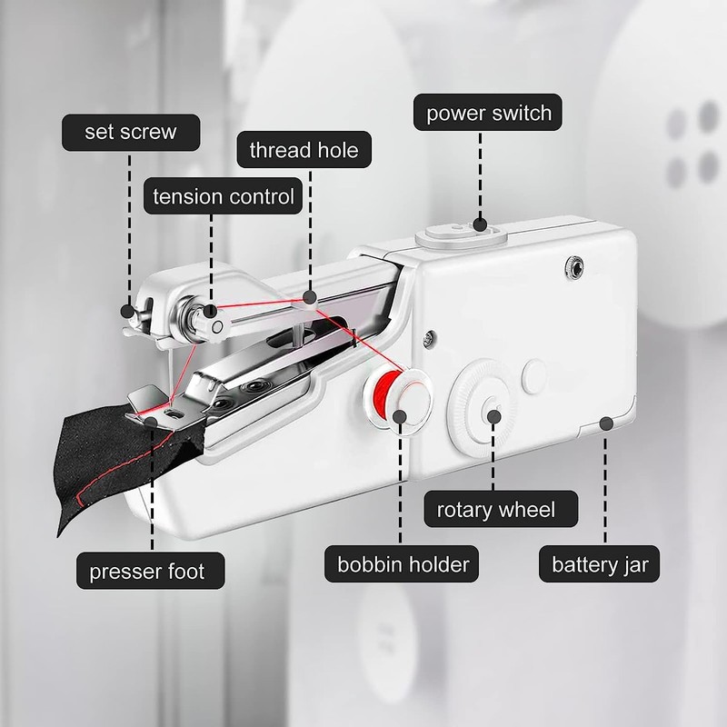Joomouney Handheld Sewing Machine, Mini Sewing Machine, Cordless Portable