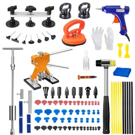 97pcs Dent Puller Kit, Car Dent Puller for Dent Repair, Car Dent Puller Kit with Golden Lifter, Slide Hammer T-Bar, Bridge Puller, Paintless Dent Removal Kit for Car Refrigerator Door Ding Repair