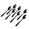 Vababa 8-Piece Black Stainless Steel Coffee Spoons, Mirror Finish Mini