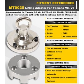 3pcs Universal Lifting Ring MT0022, For Yamaha V8 V6 Lifting Adapter MT0025 & For Mercury Verado Lifting Adapter MT0024 With Bolts Outboard Lifting Eye Universal Lifting System