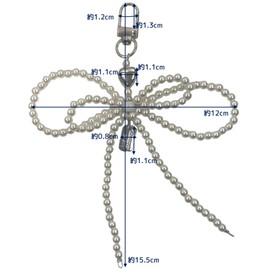 GrandslamEX Ribbon Ribbon Pearl Accessory Charm Key Ring Key Chain Lanyard Keychain Smartphone Pouch AirPods Pro Wallet Cute Simple Stylish Decorative Hook Small Colorful Korea, Pink