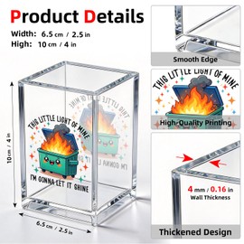 zcyhtqp, This Little Light of Mine I am Gonna Let It Shine, Funny Acrylic Cosmetic Pencil Pen Holder Cup, Dumpster Fire Desk Organizer, Office Work Gifts for Friend Coworker Leader