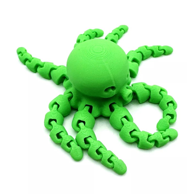Octopus - Flexible Articulating Fidget Toy - Green - Stress