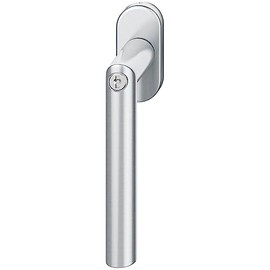 FSB 0 6204 Matt Window Handle 34 1076 81415 Lockable Oval Rosette, Stainless Steel