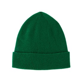 Lallier 100% Pure Cashmere Ribbed Cuffed Hat Warm Soft with Gift Box for Men and Women, forest green