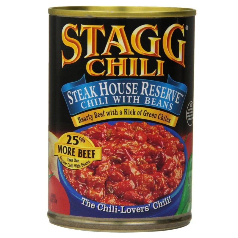 Stagg Beef Chili STEAK HOUSE RESERVE 25% More Beef 15oz