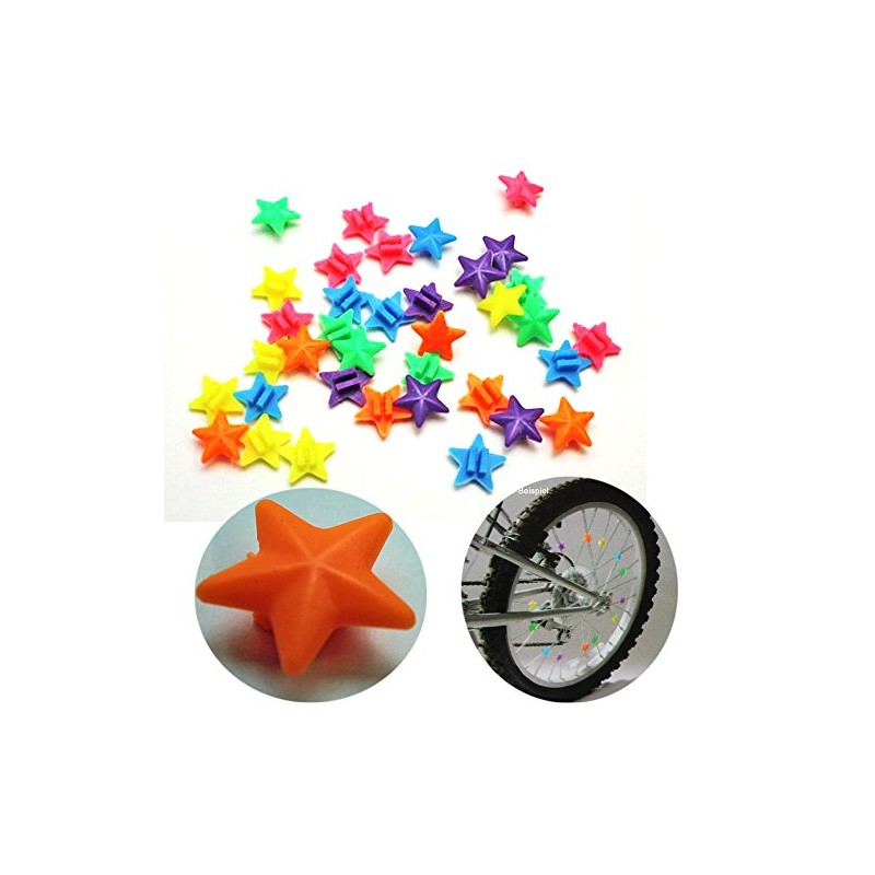 Land-Haus-Shop Spoke Clip Stars Set of 36 Assorted Colours 36