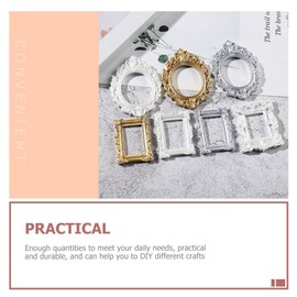 Abaodam 6Pcs Vintage Resin Picture Frames Antique Baroque Miniature Photo Frame Wall Hanging Photo Frame for DIY Jewelry Display Home Decor