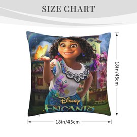 Cartoon Home Anime Bedroom Cushion Pillow Covers Sofa Couch Encanto Decorative Square Throw Pillow Case 18x18 In