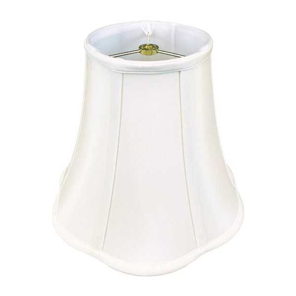 Royal Designs, Inc BS-703-10WH Royal Designs Flare Bottom Outside Corner Scallop Bell Lamp Shade, White, 5" x 10" x 8.25", 5 x 10 x 8.25