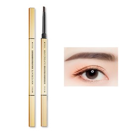 ZVEV (Double Ended Eyebrow Pencil) Extra Fine Refill, Soft Eyebrow Brush, Natural Eyebrow Brush, 6 Different Eyeliner Full Color, Waterproof and Durable, Natural Brown, Fluffy Eyebrows, Wild Eyebrows,