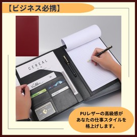 ideamall Clipboard A4 Binder Bi-Fold Multifunctional PU Leather Folder (Navy)