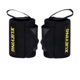 Wrist Wraps, Muscle Training, Wrist Supporter, Strong Fixation, High Weight, Wrist Protector, Bench Press, Gym, Home Training, Unisex, Breathable Material, Set of 2 (Black)