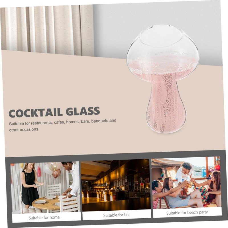 Mikinona Mushroom Glasses Creative 2pcs Novelty Drink Cup for Bars