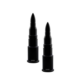 TRUE SPIKE 2 pc Black Bullet Tire Air Valve Stem CAPS Cover in Heavy Gauge CNC Machined Billet Aluminum Short Compatible with Harley Davidson HD and Other Motorcycles Bikes Bicycles