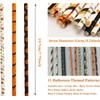 Halloween Paper Straws Decorations - 50Pcs Black Orange Drinking Straws